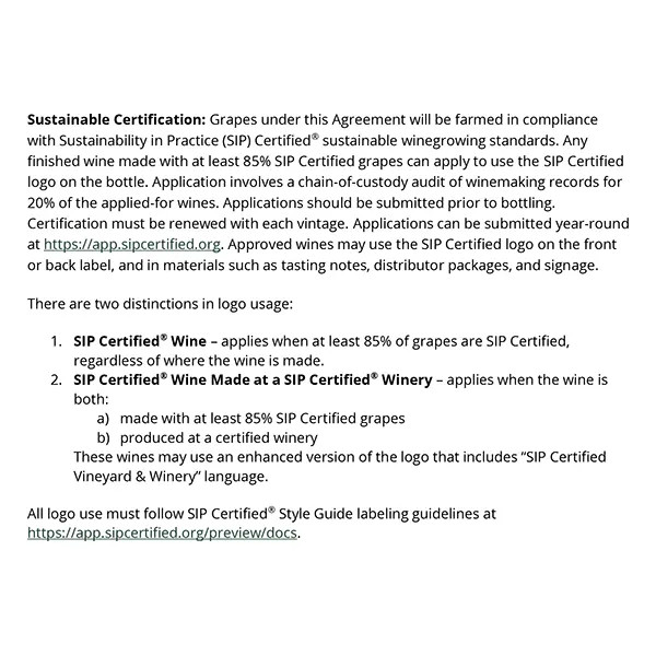 Grape Contract Clause